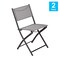 Merrick Lane Bardwell Set of 2 Versatile Flex Comfort Indoor/Outdoor Fold Chairs with Metal Frames
